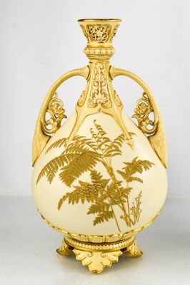 Lot 135 - A Royal Worcester vase painted with flowers,...