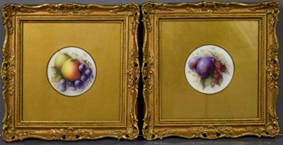 Lot 24 - A pair of Royal Worcester porcelain plaques,...