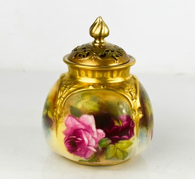 Lot 51 - A Royal Worcester vase and cover, painted to...