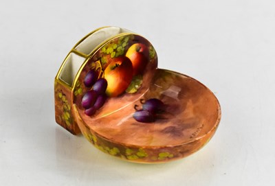 Lot 35 - A Royal Worcester porcelain matchbox holder,...