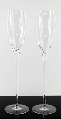 Lot 92 - A pair of crystal Millennium champagne flutes,...