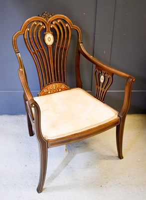 Lot 646 - A 19th century inlaud rosewood salon chair,...