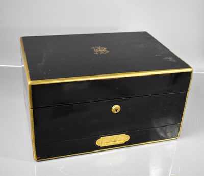 Lot 314 - A Victorian dressing table box, the ebonised...