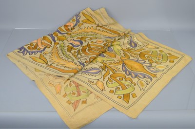 Lot 496 - An embriodered linen cloth, likely an altar or...