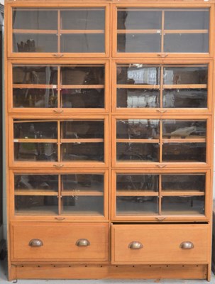 Lot 666 - A large Haberdashery shop display cabinet with...