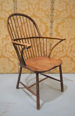 Lot 638 - A 19th century windsor chair with spindle back,...