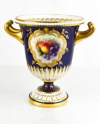 Lot 30 - A Royal Worcester campana pedestal vase,...