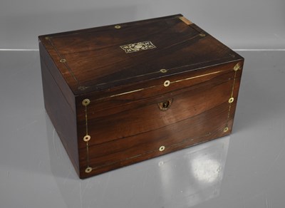 Lot 294 - A 19th century rosewood vanity box, with...