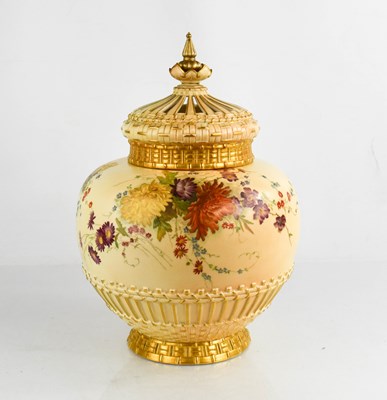 Lot 22 - A Royal Worcester pot pourri vase and cover,...