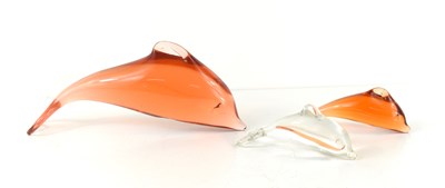 Lot 54 - A Wedgwood, Kings Lynn glass dolphin...