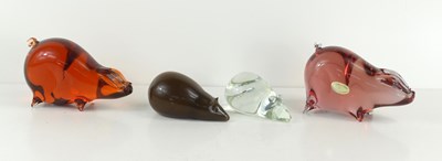 Lot 65 - Two Wedgwood, Kings Lynn glass mice...
