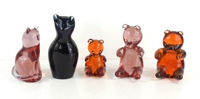 Lot 66 - Three Wedgwood, Kings Lynn glass teddy bear...
