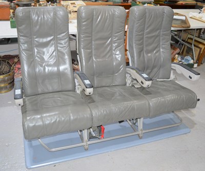 Lot 671 - A set of three vintage aeroplane seats...