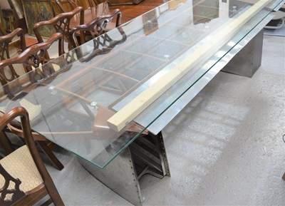 Lot 672 - A hand made aeroplane wing dining table with...
