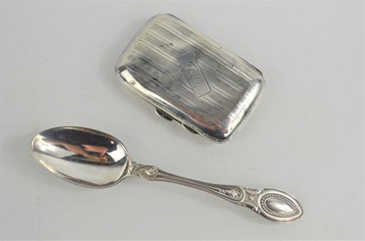 Lot 259 - A silver cigarette case, machine engraved...