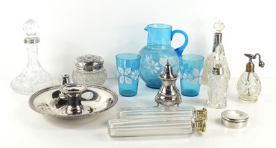 Lot 369 - A silver collared miniature cut glass ship's...