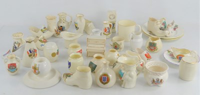 Lot 189 - A group of Crestware to include shoes, mug,...