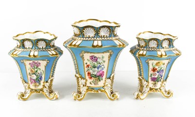 Lot 194 - A Trio of Copeland & Garratt porcelain vases,...
