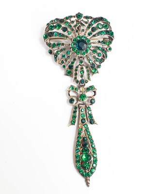 Lot 16 - A 19th century French silver and green paste...
