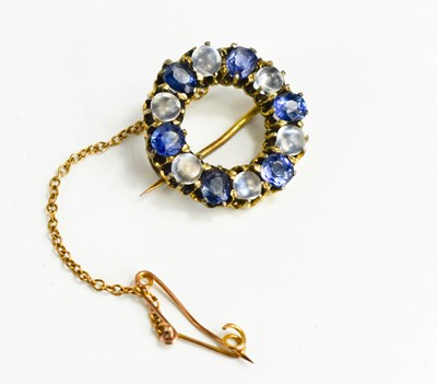 Lot 9 - A Victorian sapphire and moonstone brooch of...