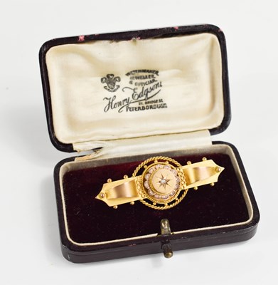 Lot 52 - A 9ct gold and diamond mourning brooch, late...