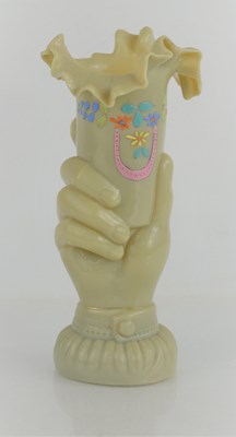 Lot 194 - A Bohemian glass gravestone vase, opaque in...