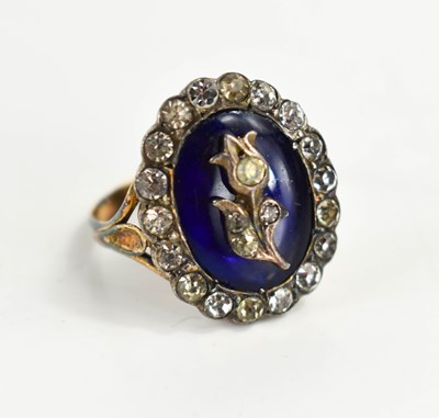 Lot 1 - A Georgian paste and enamel mourning ring, of...