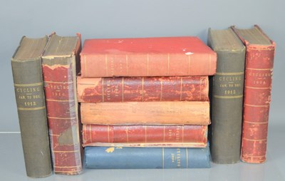 Lot 375 - Nine volumes of the "Cycling" book, by Edmund...
