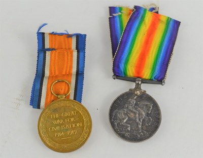 Lot 448 - WWI British war and victory medal to Private G....