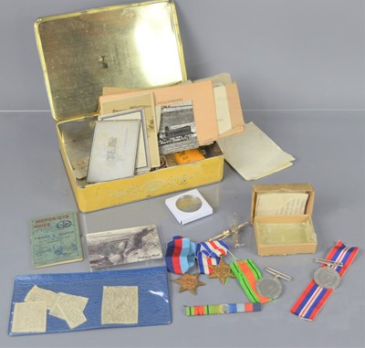 Lot 449 - A WWII medal group to O.Wright to include,...
