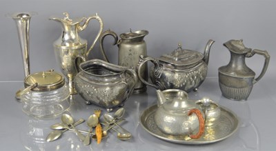 Lot 495 - A vintage pewter tea service comprising of a...