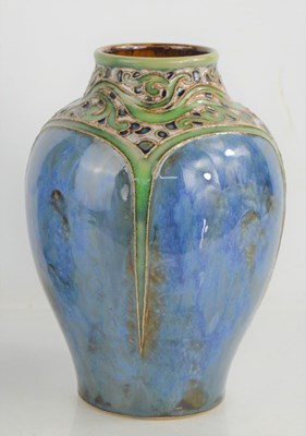 Lot 227 - A Royal Doulton vase by Bessie Newberry, blue...
