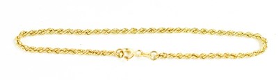 Lot 274 - A 9ct gold ropetwist bracelet, with circular...