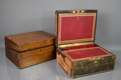 Lot 318 - Two Victorian workboxes, one clad in leather,...