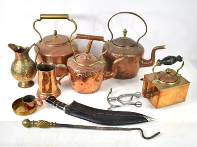 Lot 443 - A group of copper and brassware to include...