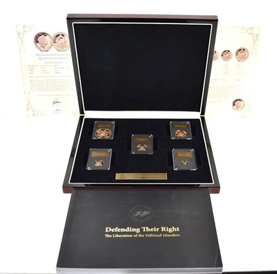 Lot 12 - The Falklands Conflict five coin 22ct gold...