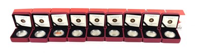 Lot 29 - A group of nine Canadian Mint ten dollar...
