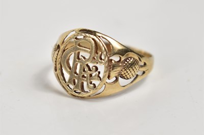 Lot 70 - A gold Glasgow Rangers Football Club signet...