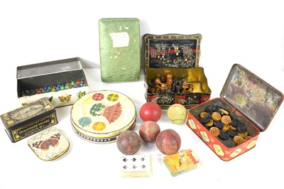 Lot 399 - A group of vintage tins together with a...