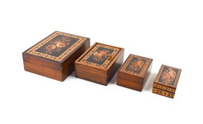 Lot 4 - A group of four 19th century Tunbridge Ware...