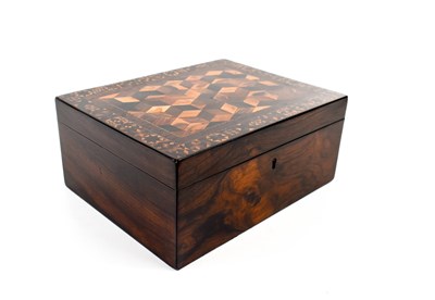 Lot 15 - A 19th century rosewood Tunbridge ware work...
