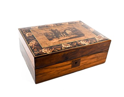 Lot 20 - A 19th century rosewood Tunbridge ware work...