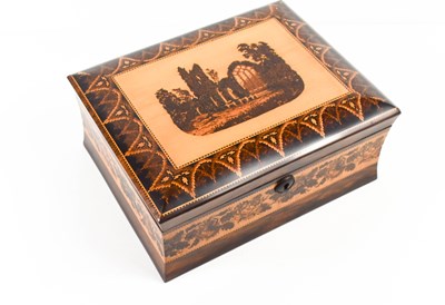 Lot 21 - A 19th century rosewood Tunbridge ware...