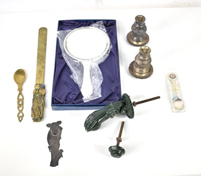 Lot 441 - A Chinese brass page turner, the blade...