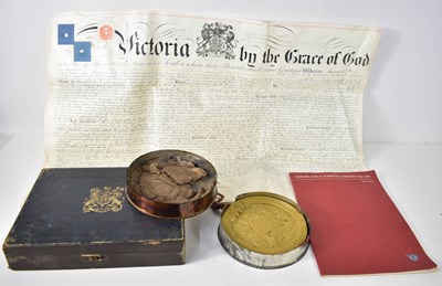 Lot 112 - A Royal Warrant of Patent, hand written on...