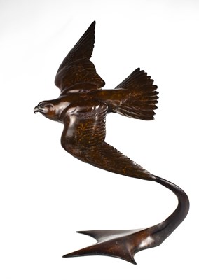 Lot 117 - Alan Glasby (20th century): Goshawk, bronze...