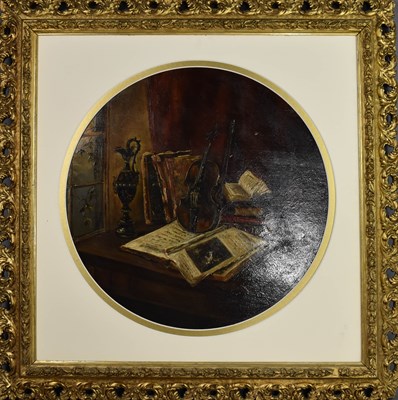 Lot 79 - A 19th century style roundel oil on board...