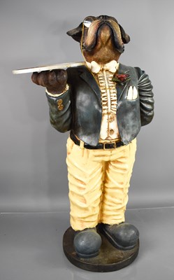 Lot 133 - A model boxer dog butler / waiter in formal...