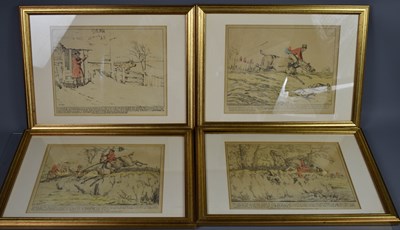 Lot 95 - A group of four 19th century comical hunting...