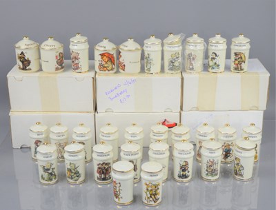 Lot 214 - A collection of M.J Hummel jam and herb pots...
